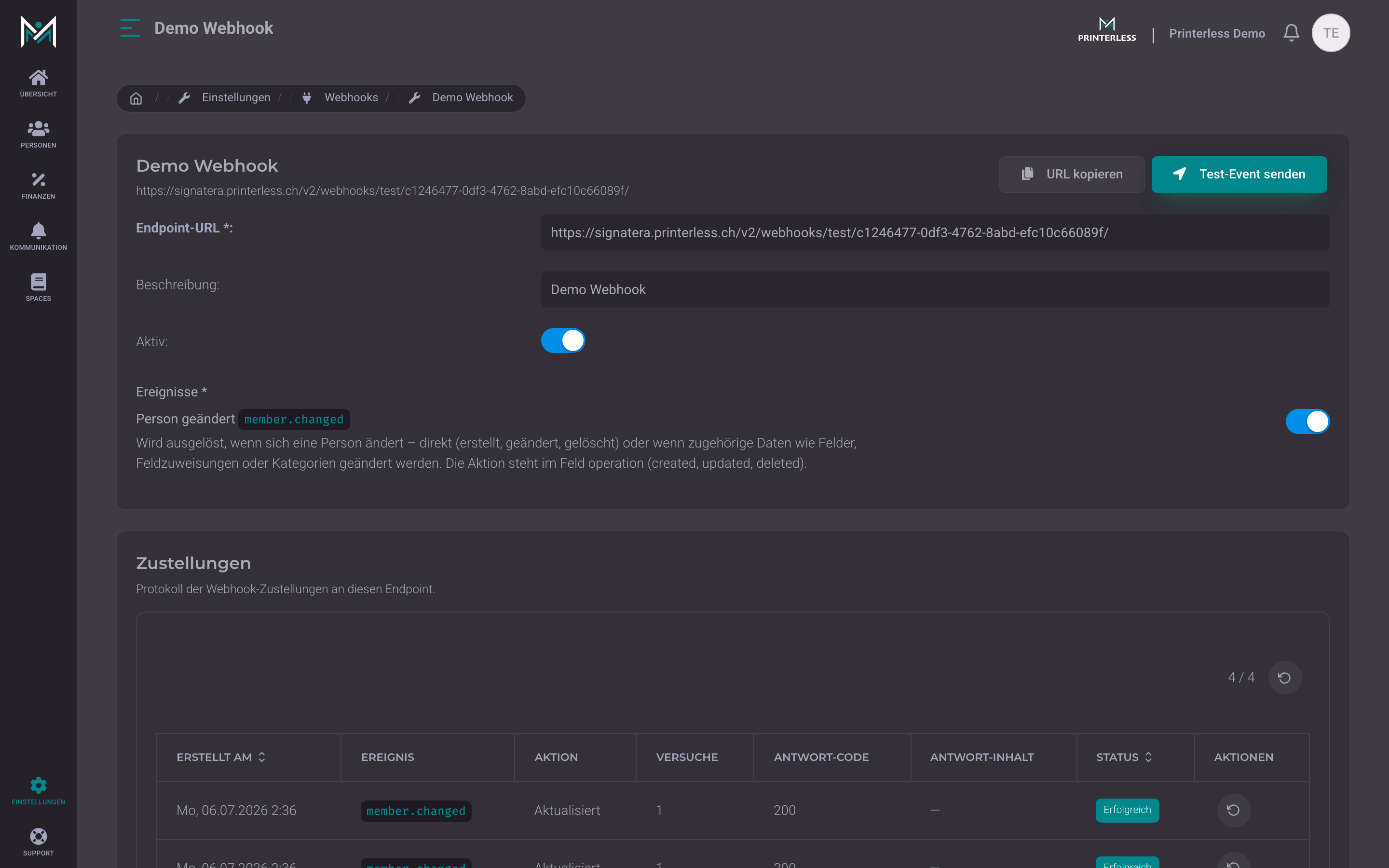 Webhooks: Änderungen in Echtzeit an deine Systeme